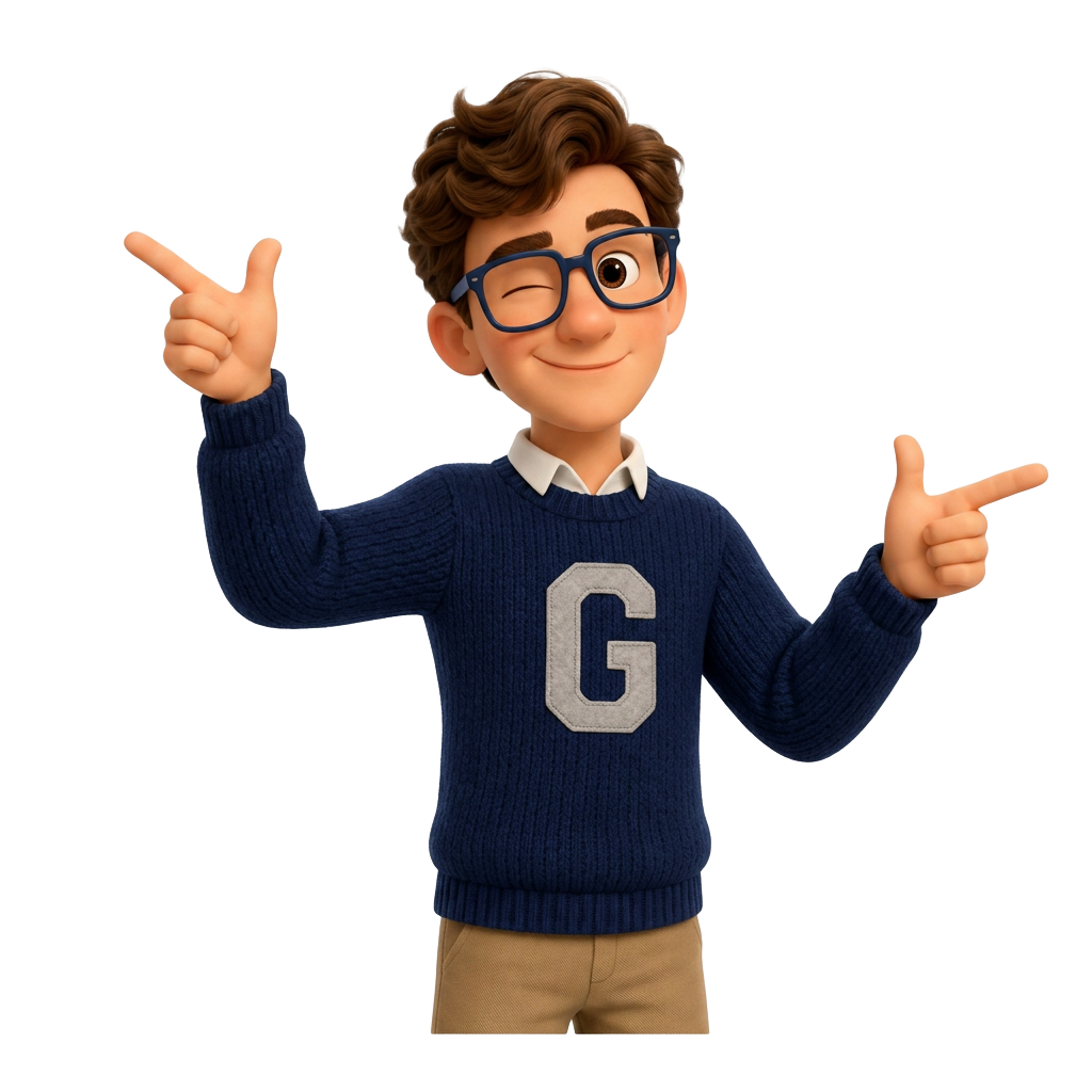 Comparison Genius mascot pointing